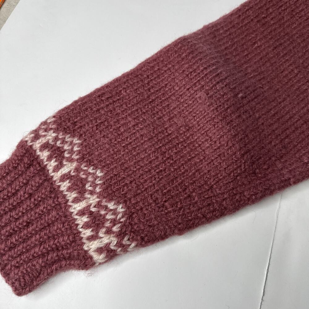 Vintage Dale Of Norway Pure New Wool Maroon White Knit Sweater Adult Size L 52 - Picture 13 of 13